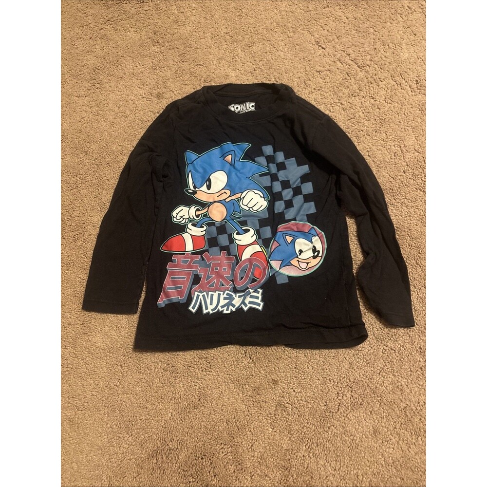 Size XS Sonic the Hedgehog Graphic T-Shirt Boy's Blue Long Sleeve